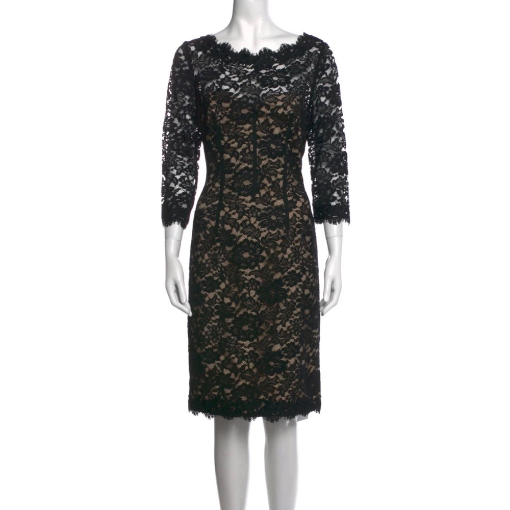 ML Monique Lhuillier Black Lace Dress